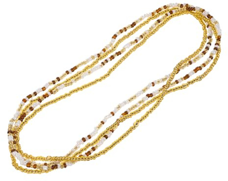 LIFKOME ChaîNes De Taille En Verre Pour Femme Ensemble De 4 Bijoux De Plage Et Accessoires De Danse Couleur Café DéCoratifs Et LéGers Pour FêTe Et Voyage