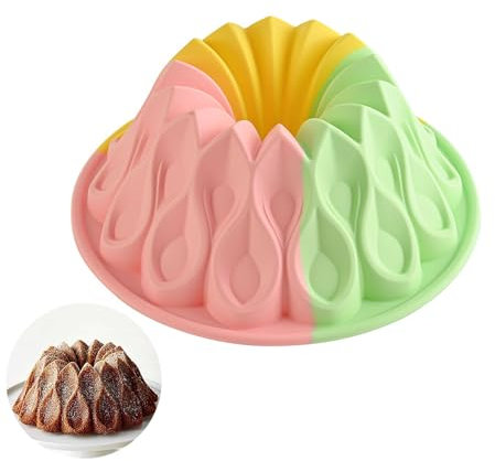 Qixuer Silikon Gugelhupfform Ø 23cm, Gugelhupf Backform Silikon Backformen Kuchenbackform Tortenformen Kuchen Backform Antihaft Wiederverwendbare Kuchenform Set Für Diy Backen