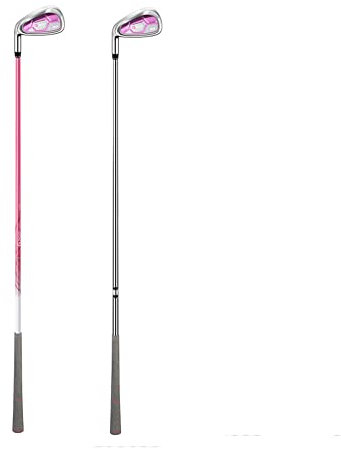 #7 Vänsterhänt golfjärn för kvinnor, golfklubba för kvinnor med kolstång, dam golfare rosa golfklubba sport (vänster, kolaxel, rosa (#7))