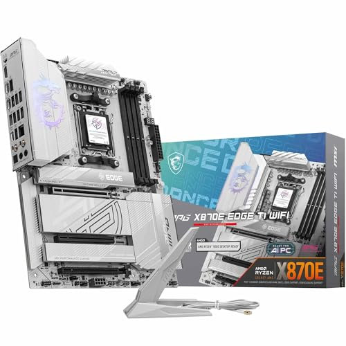 MSI MPG X870E Edge TI - Placa Base WiFi, ATX, Compatible con procesadores AMD Ryzen 9000/8000/7000, AM5-80A SPS VRM, DDR5 Memory Boost 8400+MT/s (OC), PCIe 5.0 x16, M.2 Gen5, Wi-Fi 7, 5G LAN