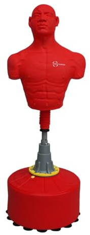 Maniquí de boxeo de pie - Grande BODY REVOLUTION | Autoestable | 170-175 cm Altura | Espuma y caucho de alta densidad | Kit de montaje + pies de ventosa INCLUÍDOS | Artes marciales kick boxing MMA