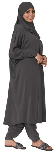 NAJMA Jilbeb de Bain Femme 3 Pièces – Burkini Modeste avec Hijab Intégré – Maillot de Bain Couvrant Anti-UV UPF50+ – Séchage Rapide, Respirant – Plage Piscine Sport