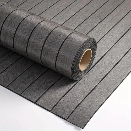 3D Effect Self-Adhesive Wood Slat Peel and Stick Wallpaper, Vinyl Soundproof Waterproof PVC Wall Panel for Interior Wall Decor, Ceiling, TV Background (Gray, 60cm×300cm)