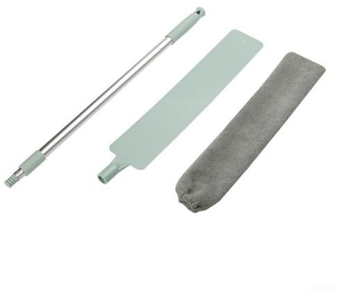 Plumero telescópico con mango extensible, cepillo de limpieza de microfibra para zonas altas, grietas y lugares difíciles de alcanzar, cabezal flexible para cocina, baño, (A)