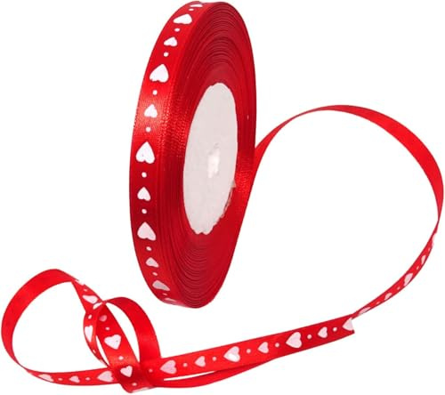 Ruban De Rentrée Scolaire,Ruban de gaufrage en Forme de cœur avec cœurs,pour Enseignant pour Bricolage DIY Fournitures Emballage Cadeau Décorations Fête,Rouge