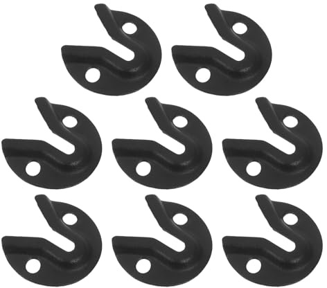 NOLITOY 8pcs Heavy Duty Keyhole Picture Frame Hooks with Sand Black Round Plates Concealed Wall Mirror Hangers for Furniture Frames Photo Hanging Kit
