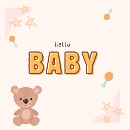 Babyparty Gästebuch – Hello Baby | Süßes Erinnerungsbuch mit Teddy Design: Gästebuch zur Baby Shower mit 30 leeren Seiten für Wünsche, Glückwünsche & Erinnerungen | Neutral für Mädchen & Jungen
