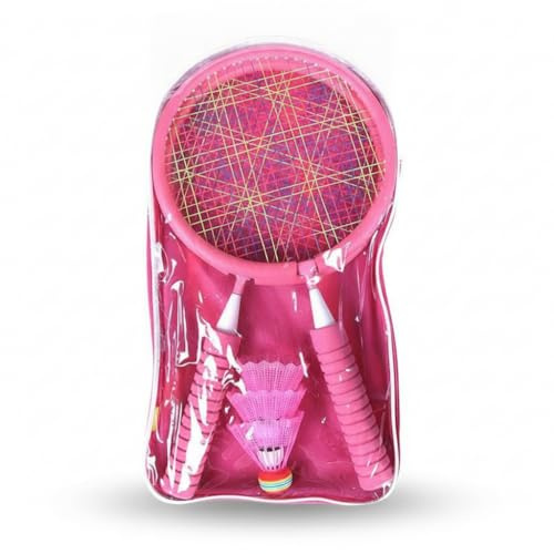 SiaBiced Set de Bádminton para Niños y Principiantes, Raquetas para Jugadores, con Bolsa de Transporte para Exteriores, Rosa