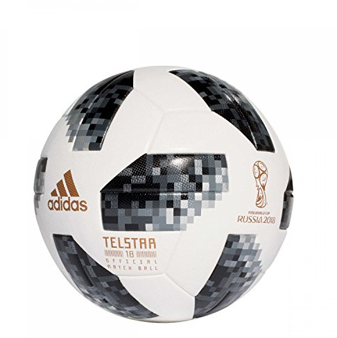 adidas Official World Cup 2018 Telstar Football, Official Match Ball, White, Size 5