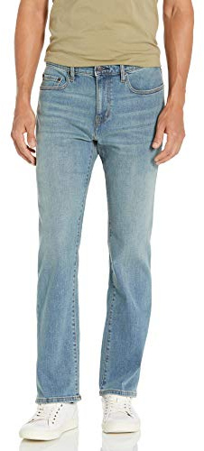 Amazon Essentials Men's Straight-Fit Bootcut Jeans - Discontinued Colours, Light Blue Vintage, 34W / 34L