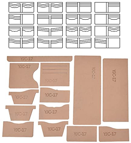Plantilla de Patrón para Billetera, 13 Piezas, Acrílico Transparente, Kit de Herramientas para Manualidades en Cuero, Monedero Corto
