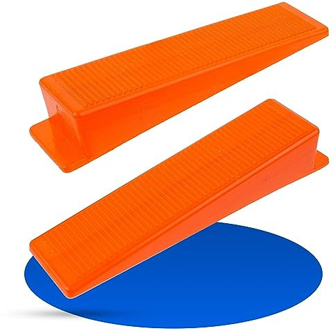 Cales de pose, Lot de 100, Rouges, Système de nivellement pour carrelage, Porte et fenêtre, Poses de cadre de porte, Cale plastique pour carreaux, Aide carreleurs, Outils et accessoires