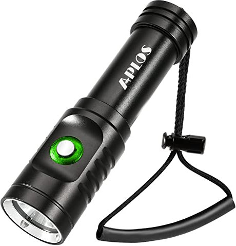 APLOS AP01 1050 Lumen Tauchen Taschenlampe, 3 Modi Taschenlampe, IPX8 Wasserdicht Unterwasser Tauchlampe, Unterwasser 100M Wasserdicht, mit Akku und Ladegerät
