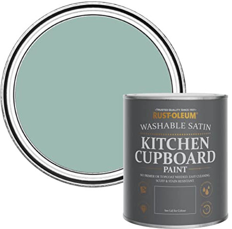 Rust-Oleum Blue Scrubbable Kitchen Cupboard Paint in Satin Finish - Coastal Blue 750ml