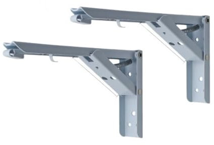 YMYGCC 2PCS Dreieck Klapp Winkel Halterung Schwere Unterstützung Einstellbare Wand Bank Tisch Regal Halterung Möbel Hardware(Slive-2PCS,10 inch)