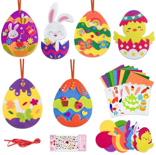 Luckeey Ostern Basteln Kinder, 37 Bastelset Ostern Moosgummi Bastelset Kinder, Osterdeko Fenster, Osterbasteln mit kindern,Ostern Anhänger Deko für Ostern Geschenk Mädchen Jungen