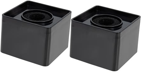 CATIEBYE Microphone Logo Flags Blank Surface Easy Installation and for Logo Sticker 2pcs Black Abs Square Cube Sponge Base for Wireless Microphone Station for Outdoor Interview