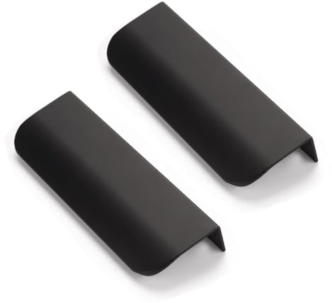 SYZOW 6 st dolda skåphandtag svarta dörrhandtag aluminiumlegering längd 120 mm, hålcentrum 96 mm