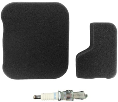 ACOLY 1 Set Service Kit Lawnmower Spark Plug Air Filters Kit BKR5E Spark Plug Lawnmower Maintenance Air Filters Compatible with Mountfield SP164 SP185