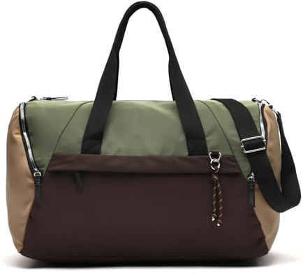 MISAKO Bristol Bolsa Fin de Semana en Nylon con Bandolera extraíble Mujer - Bristol Verde 30x20x50cm