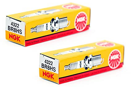 2x NGK - BR8HS - Zündkerze entstört für Motorrad, Roller, Moped wie Simson Yamaha Aprilia Derbi DKW und viele andere - Gewindedurchmesser 14mm, Widerstand 5 KOhm.