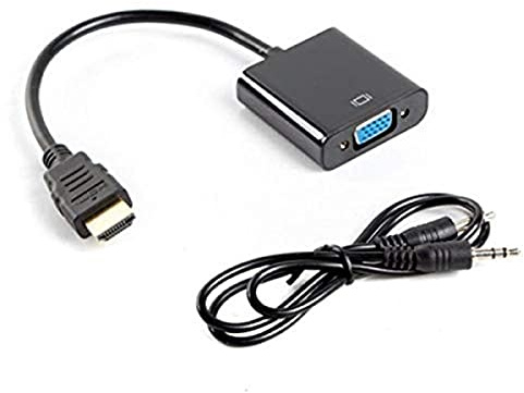 Lanberg AD-0017-BK HDMI-A (1,4) kontakt till Vga (15-pol) hona adapter + jackkontakt (M/M) kabel svart