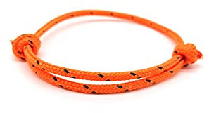 Surfer Armband in orange mit Reflektorstreifen Männer Frauen Kinder Segeltau Surferarmband Geschenk Paracord Surfer Fußband Schmuck Rope (S/M (Umfang 13-26 cm), orange)