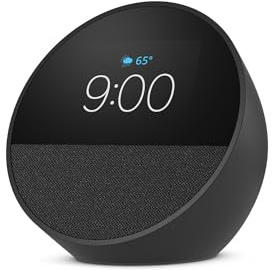 Amazon Echo Spot (newest model), Great for nightstands, offices and kitchens, Smart alarm clock, Designed for Alexa+, Black