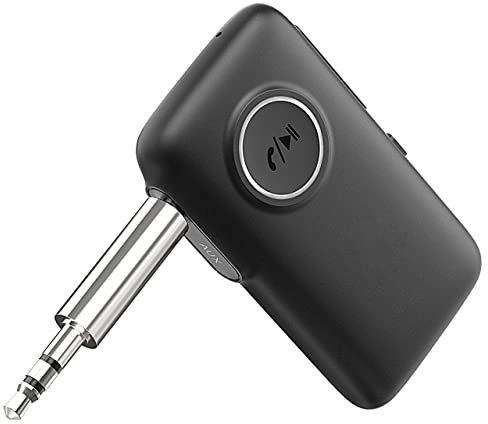 CGZZ Ricevitore wireless Bluetooth 5.0 con nucleo CSR, grigio, tempo di riproduzione 15 hs, distanza di connessione 30 m, microfono incorporato, vivavoce e navigazione vocale