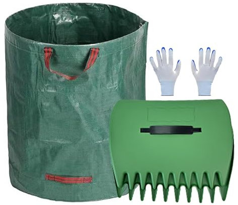 Claws Garden Cleanup – Palas de basura de jardín con mango grande, garras resistentes, agarrador de hojas con mango grande y bolsa de basura para la limpieza del jardín, palas de hojas y garras para