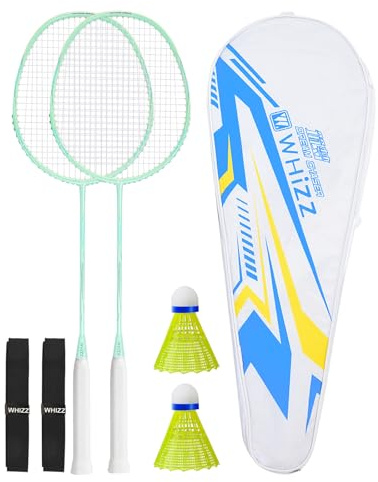 BAIHUALIN Whizz T80 Carbon Fiber Badminton Racket Set, Graphite Badminton Racquet 2 Player, Incl. Shuttlecocks, Grip Tape & Carrying Bag