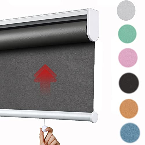 Tenda a rullo a molla senza fili con tessuto impermeabile di protezione UV 60% ombreggiatura, ideale per casa e ufficio, 99 x 139,7 cm