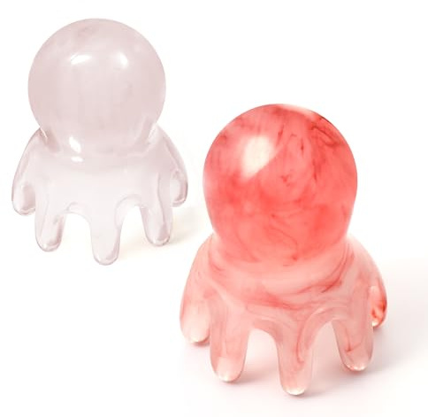 Qulkws 2 Pack Octopus Head Massager Comb Head Massage Tools Scalp Massager & Scraper Acupressure Massagers for Deep Relaxation Hair Growth and Muscle Knot Relief