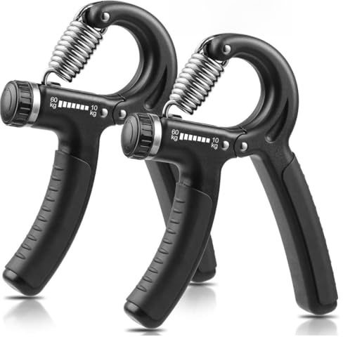 MAQNSCO 2pcs Grip Strength Trainer with 10-132Lbs (5-60kg) Adjustable Resistance, Hand Gripper, Forearm Strengthener, Finger Exerciser for Muscle Building and Injury Recovery