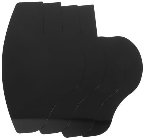 Luxshiny Carte Façonnage Contours Barbe Homme Design Simple et Ligne de Cheveux 4 Pcs en PVC Noir Applicateur Capillaire Pratique pour Usage à Domicile ou Salon