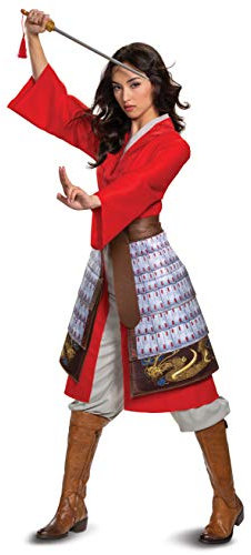 Disguise Damen Disney Mulan Hero Kleid Deluxe Erwachsenenkostüm, rot, Large (12-14) US