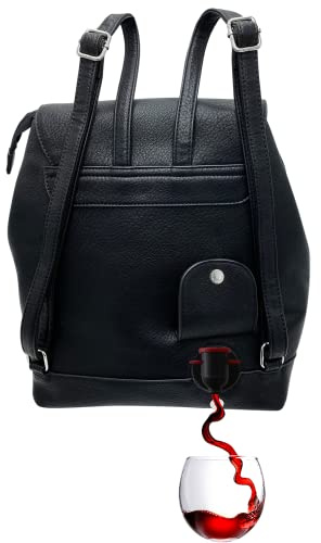 PortoVino Tokyo Backpack - Fashionable Wine Backpack with Hidden Spout, Insulated Drink Purse Compartment, Holds 2 Bottles of Wine! Perfect for Traveling, Concerts, Bachelorette Parties!