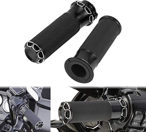 HDBUBALUS Motorradlenker 2,5 cm schwarz Handgriffe passend für Harley Sportster Touring Road King Street Glide Dyna Softail Custom