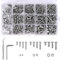 Loscrew 610Pcs M3 M4 M5 Phillips Pan Head Screws Set, 12 Kinds of Size Stainless Steel Bolts Nuts Flat Washers Machine Screws Kit with Wrench + 1Pc Tweezers