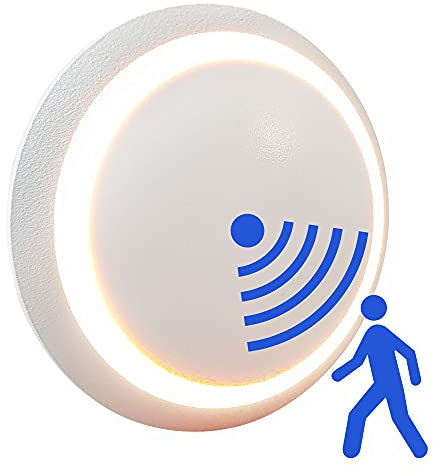 max K O M F O R T Premium LED Treppenbeleuchtung mit Sensor weiß 230V warmweiß 2,5W RUND Treppenleuchte Wand Einbauleuchte Treppenlicht Flurleuchte Nachtlicht 6125R1