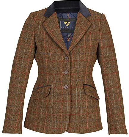 Shires Aubrion Saratoga - Chaqueta Cazadora de Equitación para Mujer, Diseño a Cuadros