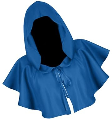Guangcailun Halloween-mantel Cosplay Death Cape Wizard-mantel för kvinnor män Unisex Elegant och förtrollande kostymtillbehör, Blå, Universell