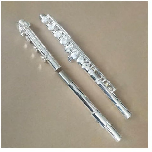 Neusilberbeschichtete 17-Loch-Quadratmundstückflöte Mit Offenem Loch, Mit Koffer Und Zubehör Querflöte kit