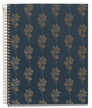 Miquelrius - Cuaderno A5 Cuadriculado, 100 Hojas de 70 g/m², Cubierta de Cartón Rígido, 4 Franjas de Color Multiasignatura, Espiral, 2 Taladros para Archivar, Notebook Ramos