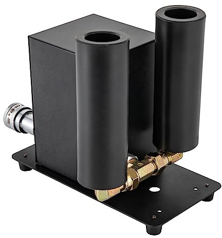 Xuyuw Máquina de Humo CO2 Doble Tobera Profesional con DMX512, 6-8m Altura de Neblina y 16.4ft Tubo Alta Presión para Eventos/Bodas/Conciertos - 220V Incluye Tubo y Cable (Negro)