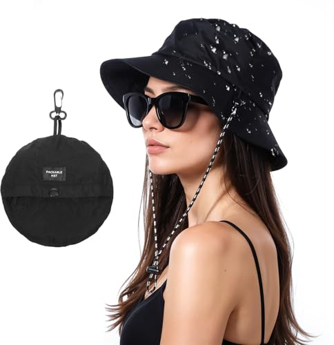 HJZHII Chapeau cloche d'extérieur pour femme - Imperméable - Séchage rapide - Pliable - Bord doux - Pour soleil Rian - Pour l'été - Léger - Protection UV - Pour la pêche, la plage