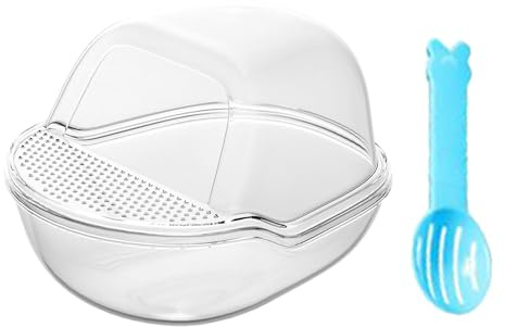 Recipiente para baño de para hámster, Cuarto de Ducha pequeño, Gran Inodoro Transparente para hámster con Pala, Accesorios de Aseo para roedores, instalación de Jaula de Animales, estación de