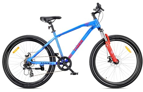 SUN BABY TIGER BIKE Mountainbike 26 Tum 7/21 Växlar | MTB för pojkar och män, stålram, skivbromsar, stötdämpare