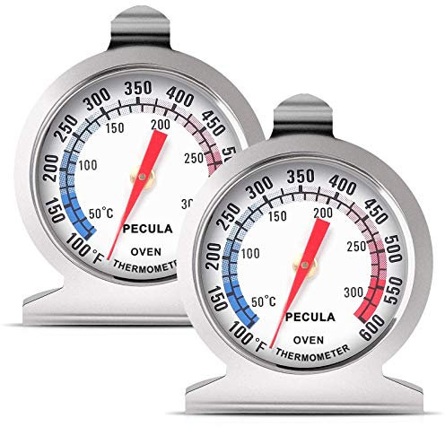 Oven Thermometer 2 Pack 50-300°C/100-600°F, Oven Grill Fry Chef Smoker Thermometer Instant Read Stainless Steel Thermometer Kitchen Cooking Thermometer