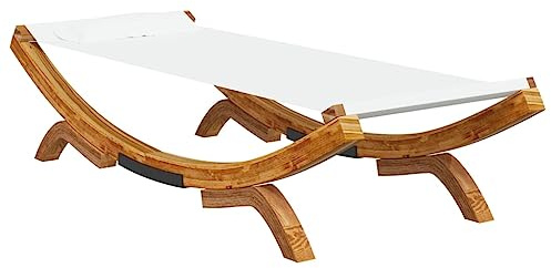 vidaXL Lit de Repos extérieur 100x188,5x44 cm Bois courbé Massif Crème